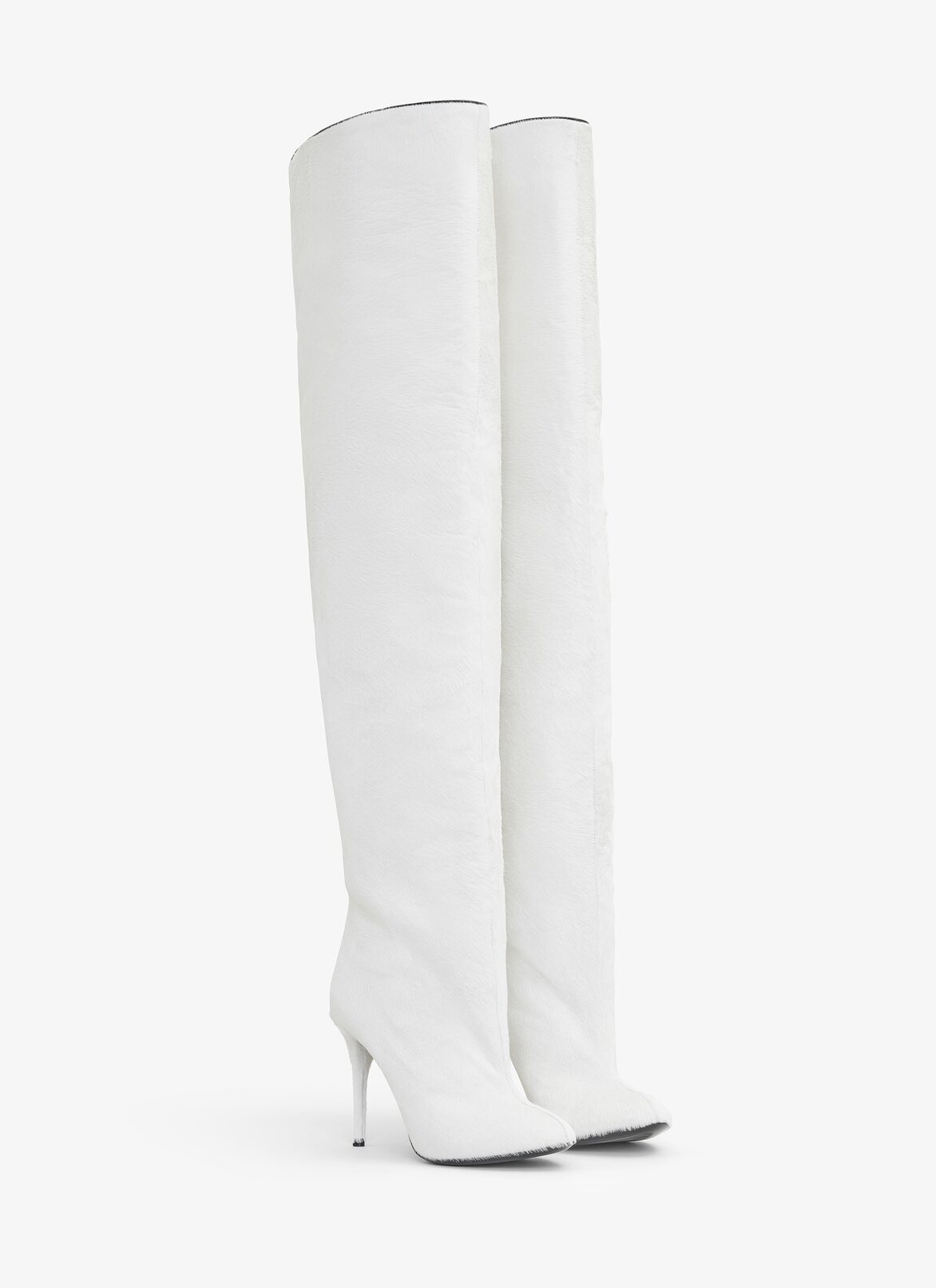 CUISSARDES DÉCOLLETÉ EN CUIR PONY ALAÏA BLANC CUISSARDES DÉCOLLETÉ EN CUIR PONY
